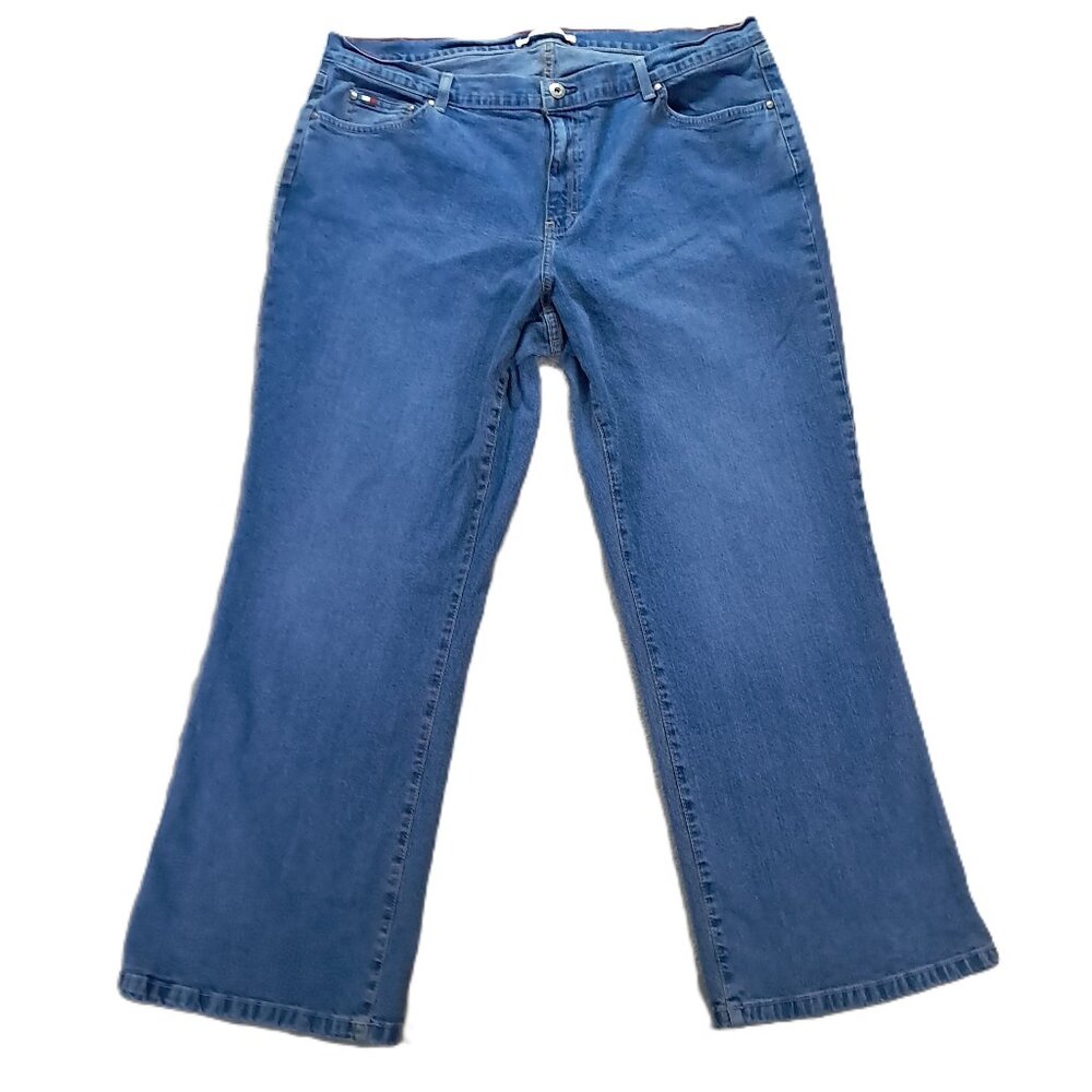 Vintage Tommy Hilfiger Jeans Women 39x29, Tag 20 Blue Stretch Boot Cut Wide Leg
